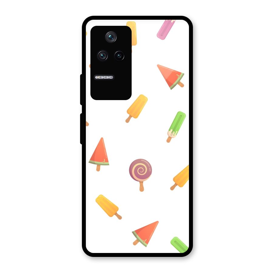 Ice Cream Colors Glass Back Case for Poco F4 5G