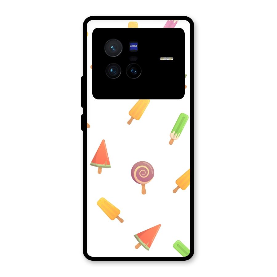 Ice Cream Colors Glass Back Case for Vivo X80