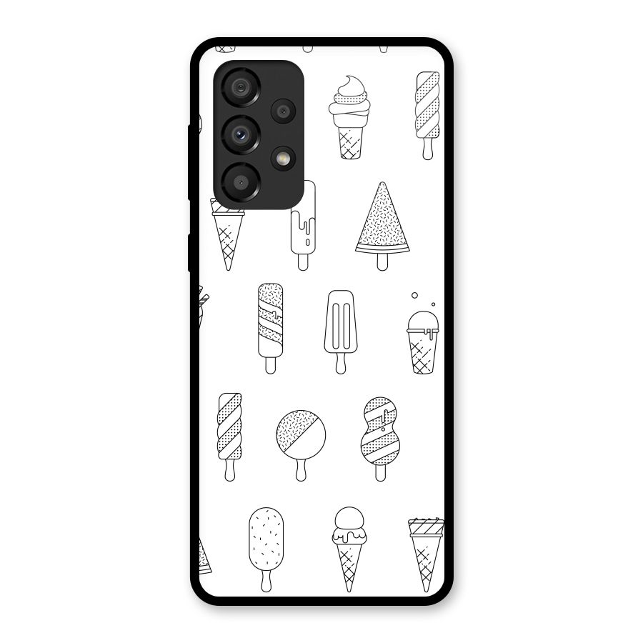 Ice Cream Lines Glass Back Case for Galaxy A33 5G