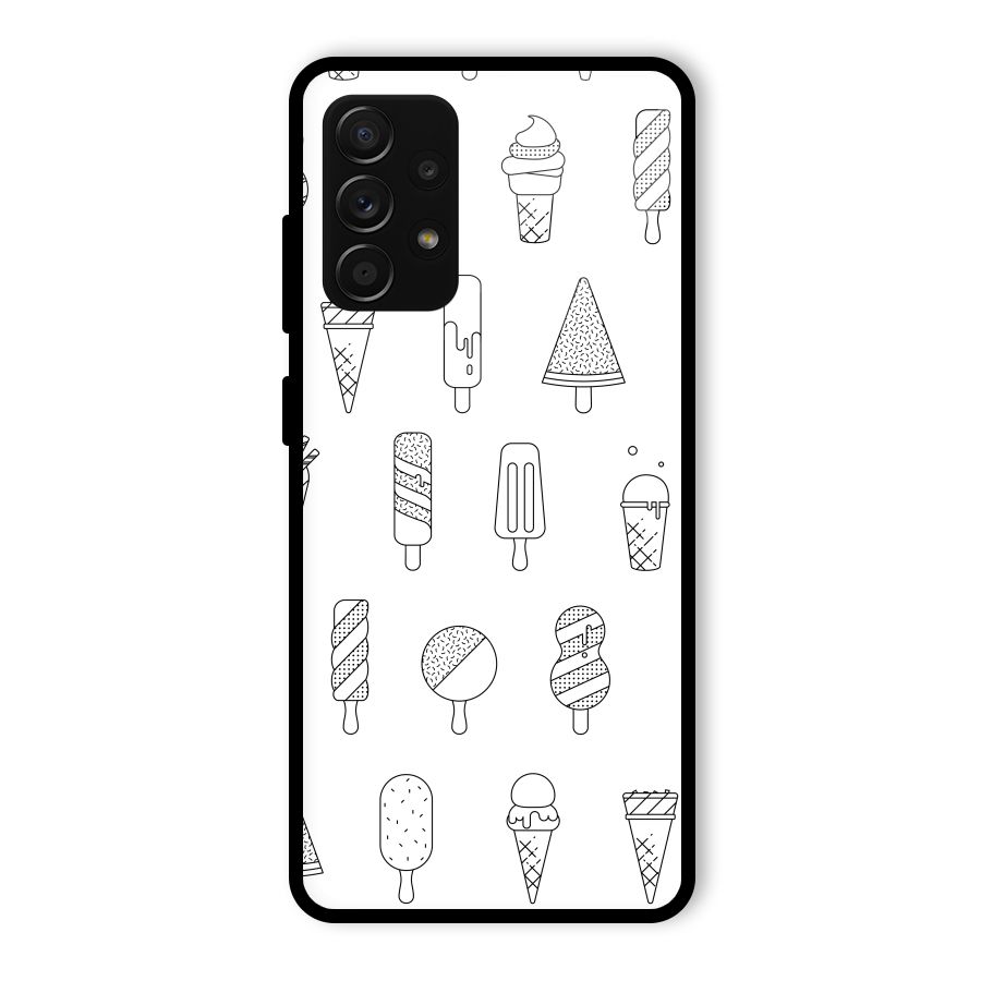 Ice Cream Lines Glass Back Case for Galaxy A53 5G