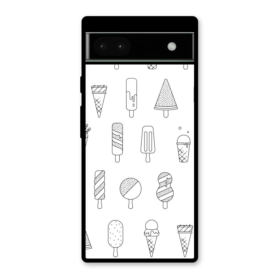 Ice Cream Lines Glass Back Case for Google Pixel 6a