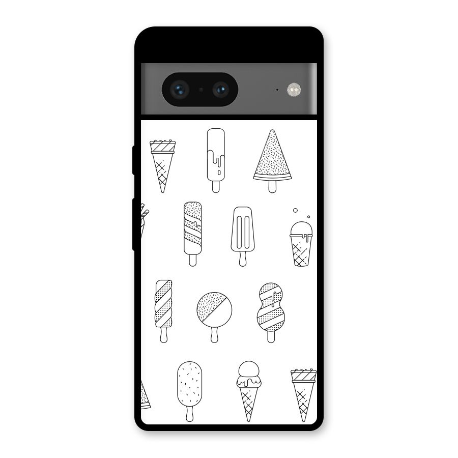 Ice Cream Lines Glass Back Case for Google Pixel 7