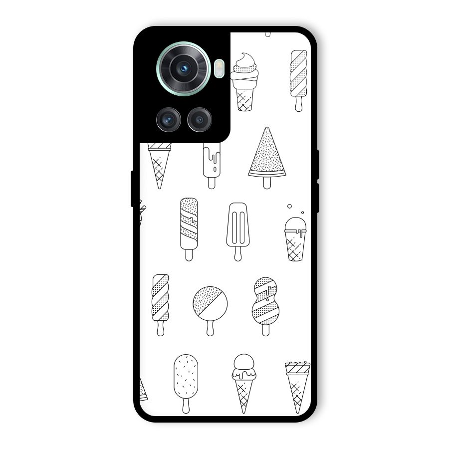Ice Cream Lines Glass Back Case for OnePlus 10R