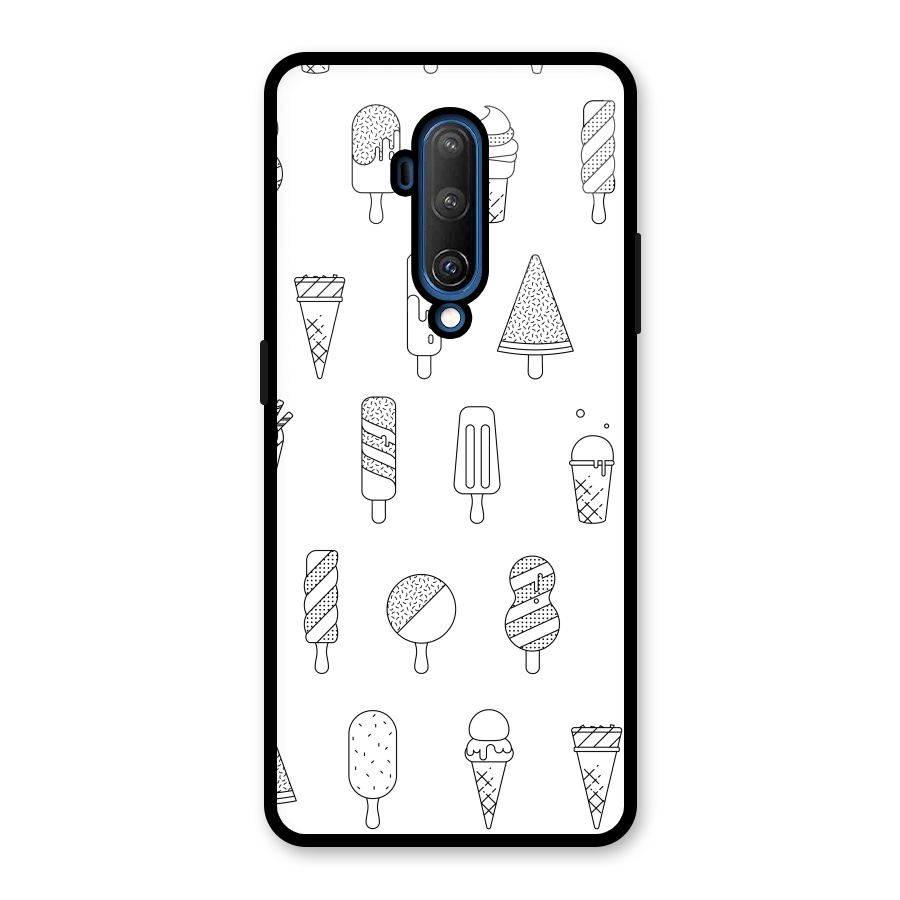 Ice Cream Lines Glass Back Case for OnePlus 7T Pro