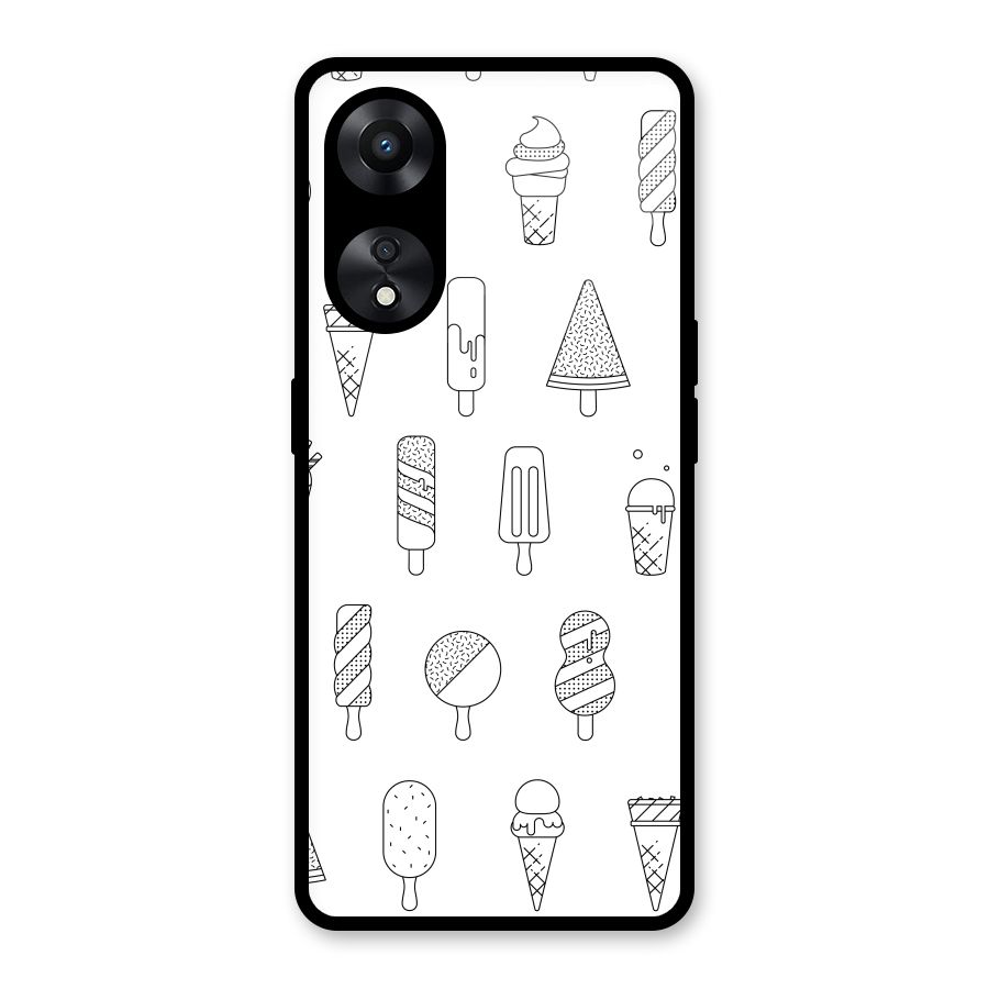 Ice Cream Lines Glass Back Case for Oppo A78