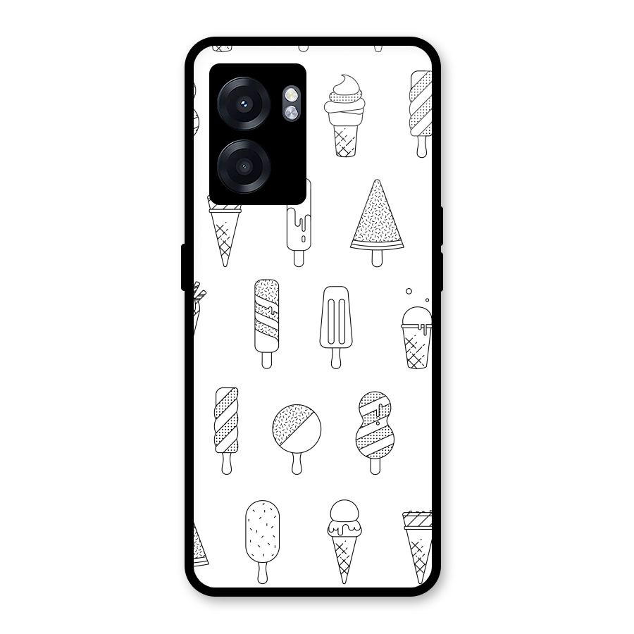 Ice Cream Lines Glass Back Case for Oppo K10 (5G)