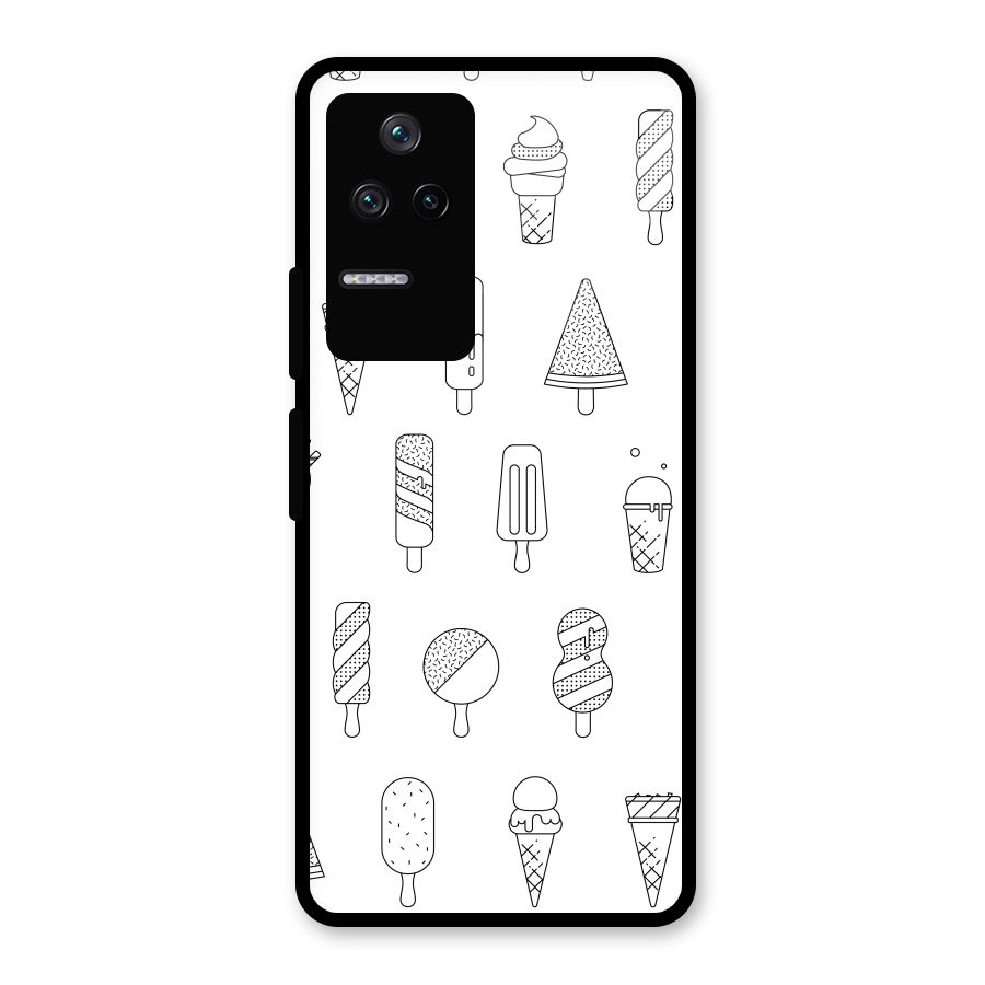 Ice Cream Lines Glass Back Case for Poco F4 5G