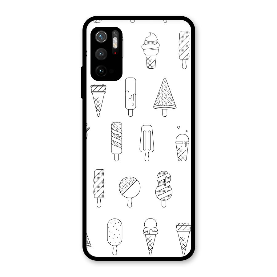 Ice Cream Lines Glass Back Case for Poco M3 Pro 5G