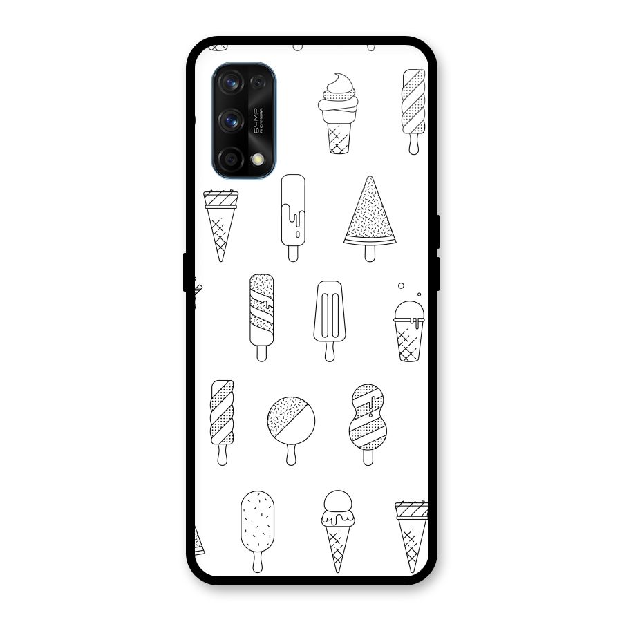 Ice Cream Lines Glass Back Case for Realme 7 Pro