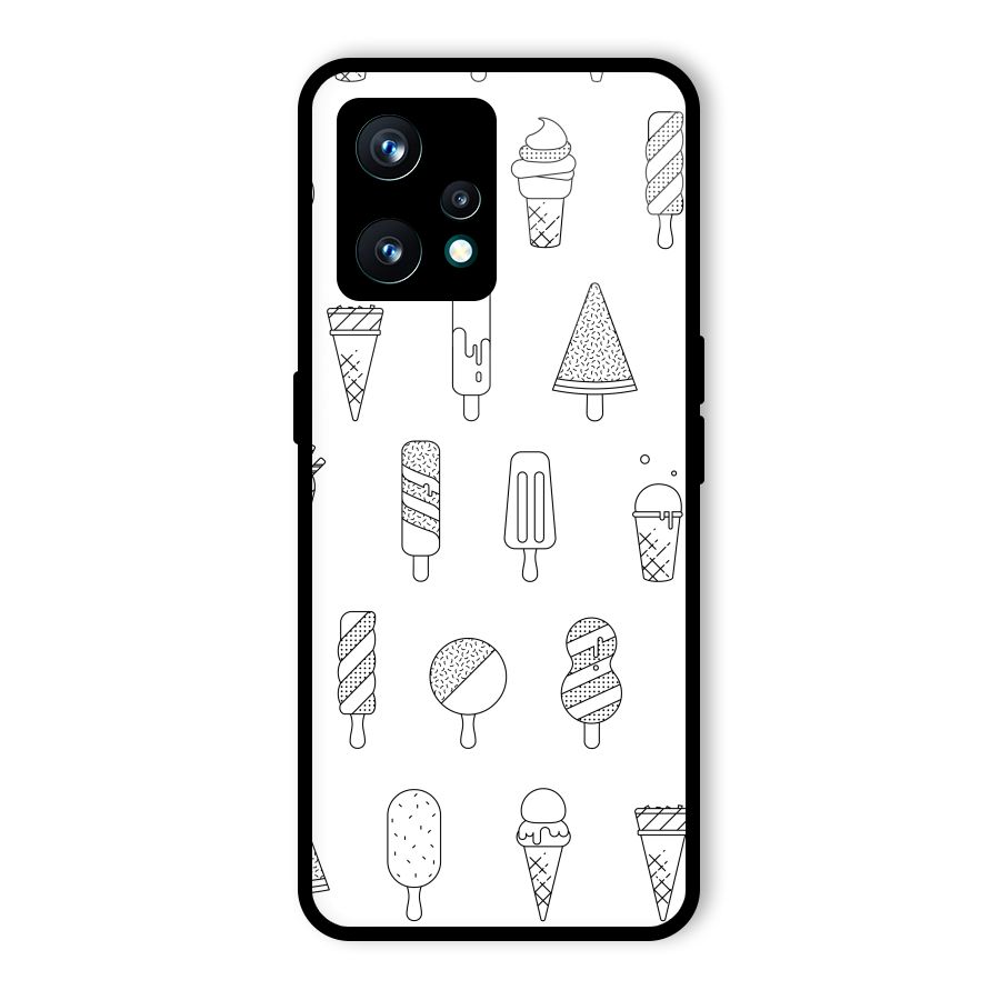 Ice Cream Lines Glass Back Case for Realme 9 Pro Plus 5G