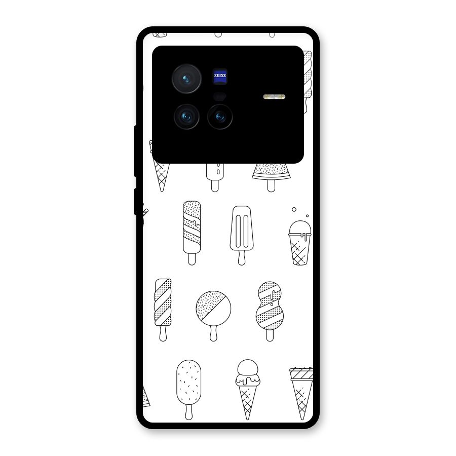 Ice Cream Lines Glass Back Case for Vivo X80