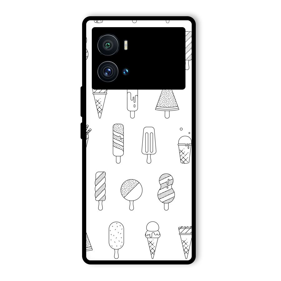 Ice Cream Lines Glass Back Case for Vivo iQOO 9 Pro