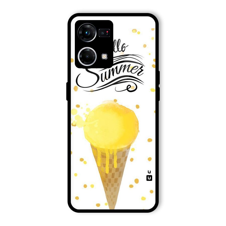 Ice Cream Summer Glass Back Case for Oppo F21s Pro 4G