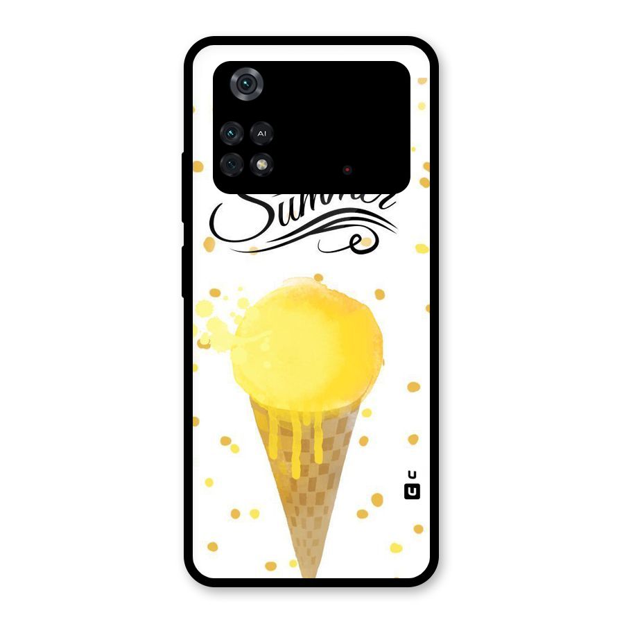 Ice Cream Summer Glass Back Case for Poco M4 Pro 4G