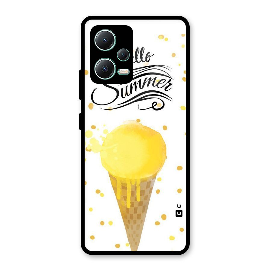 Ice Cream Summer Glass Back Case for Redmi Note 12 5G