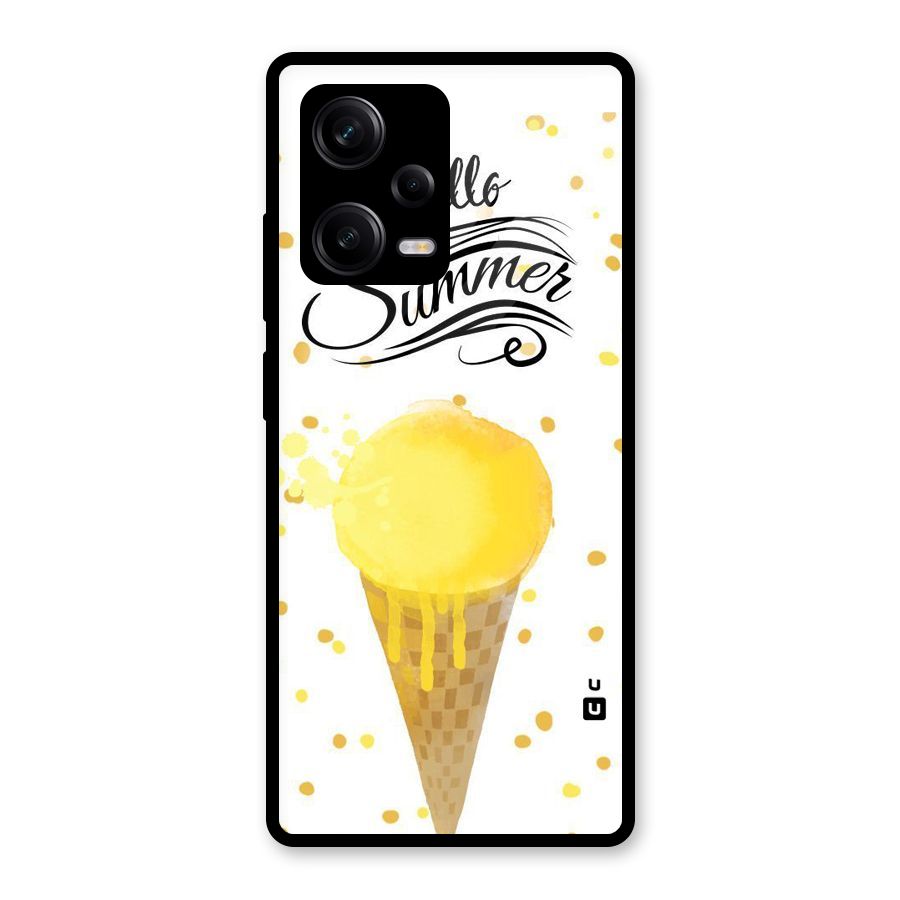 Ice Cream Summer Glass Back Case for Redmi Note 12 Pro