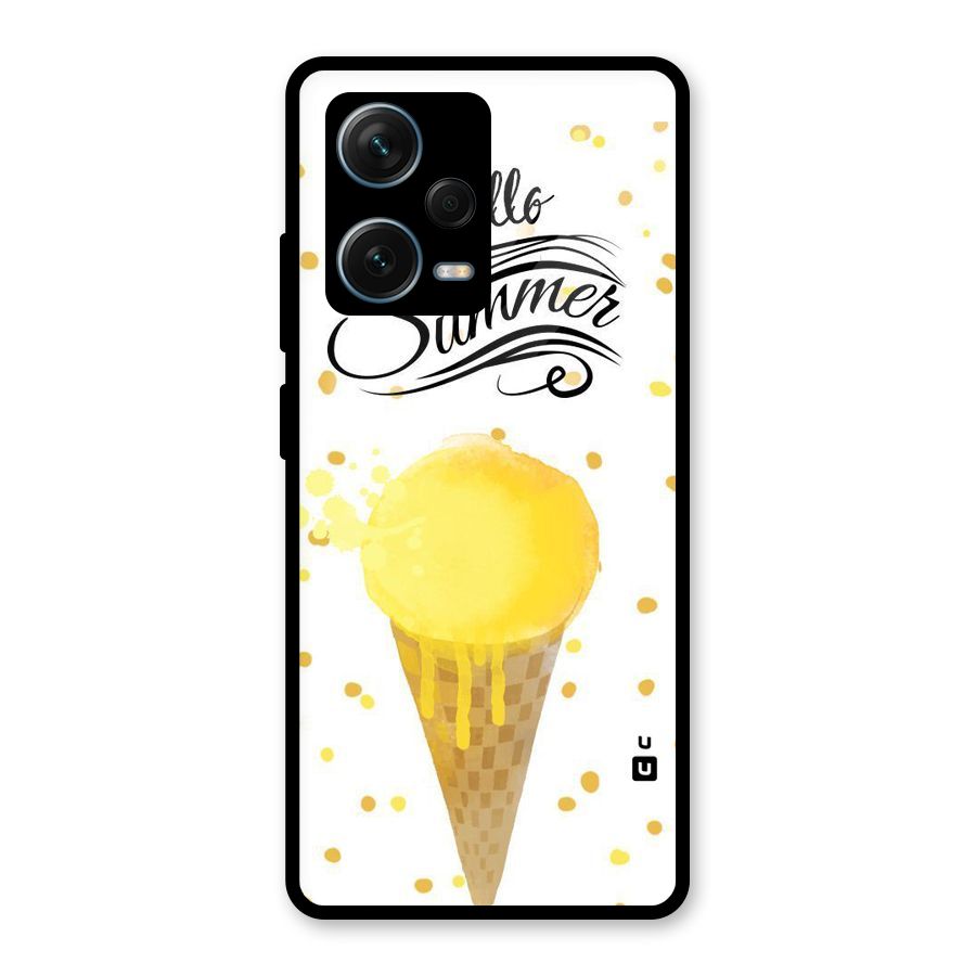 Ice Cream Summer Glass Back Case for Redmi Note 12 Pro Plus 5G