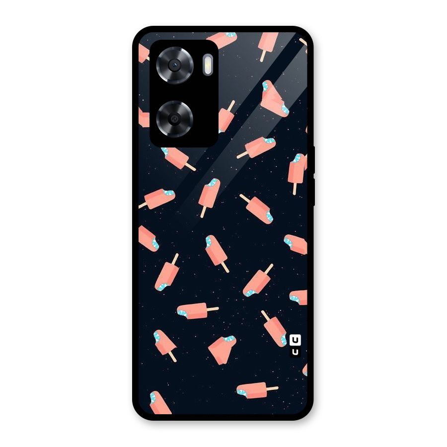 Icy Pattern Glass Back Case for Oppo A57 2022