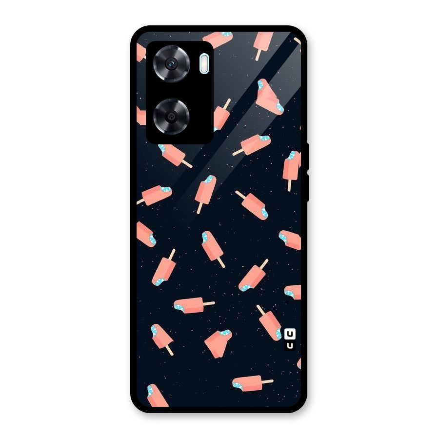Icy Pattern Glass Back Case for Oppo A77