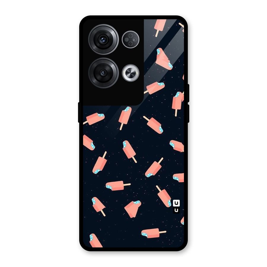 Icy Pattern Glass Back Case for Oppo Reno8 Pro 5G