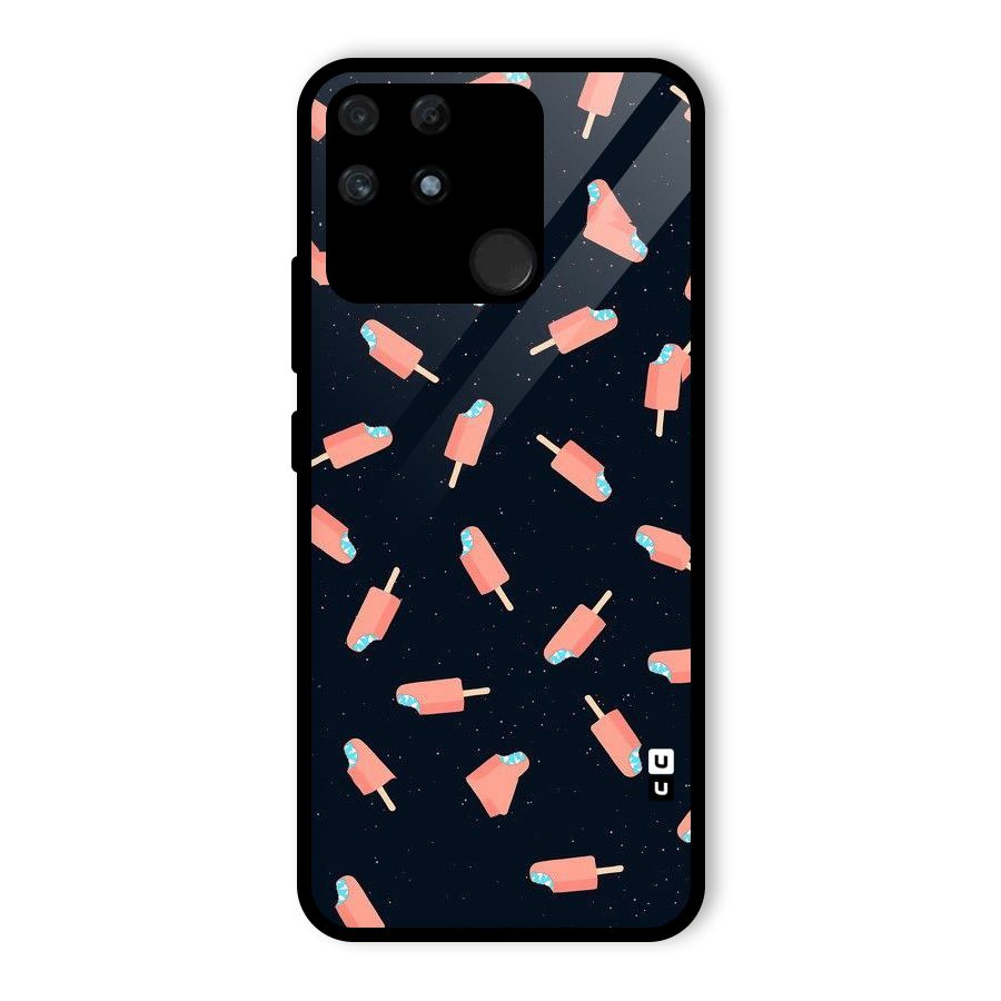 Icy Pattern Glass Back Case for Realme Narzo 50A