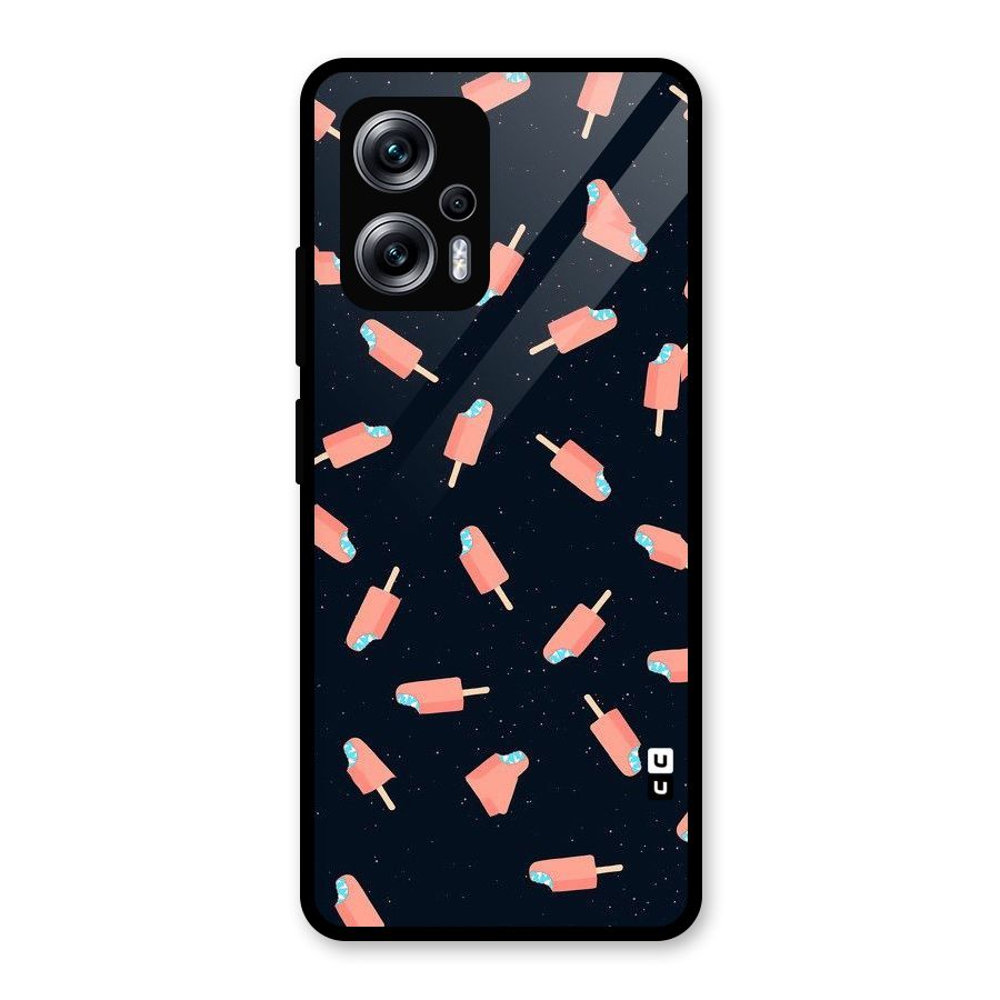 Icy Pattern Glass Back Case for Redmi K50i