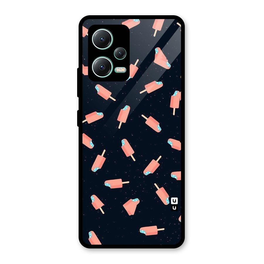Icy Pattern Glass Back Case for Redmi Note 12 5G