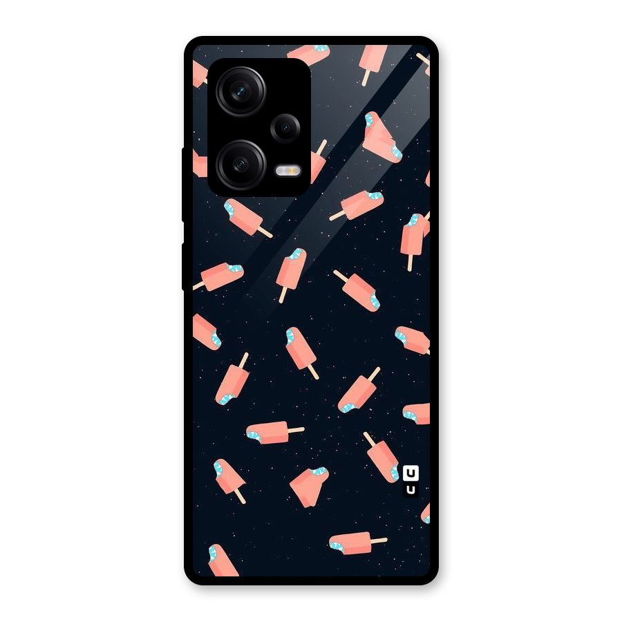 Icy Pattern Glass Back Case for Redmi Note 12 Pro