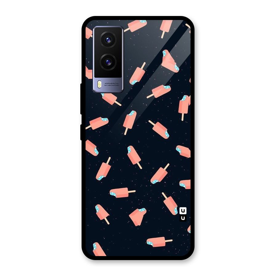 Icy Pattern Glass Back Case for Vivo V21e 5G