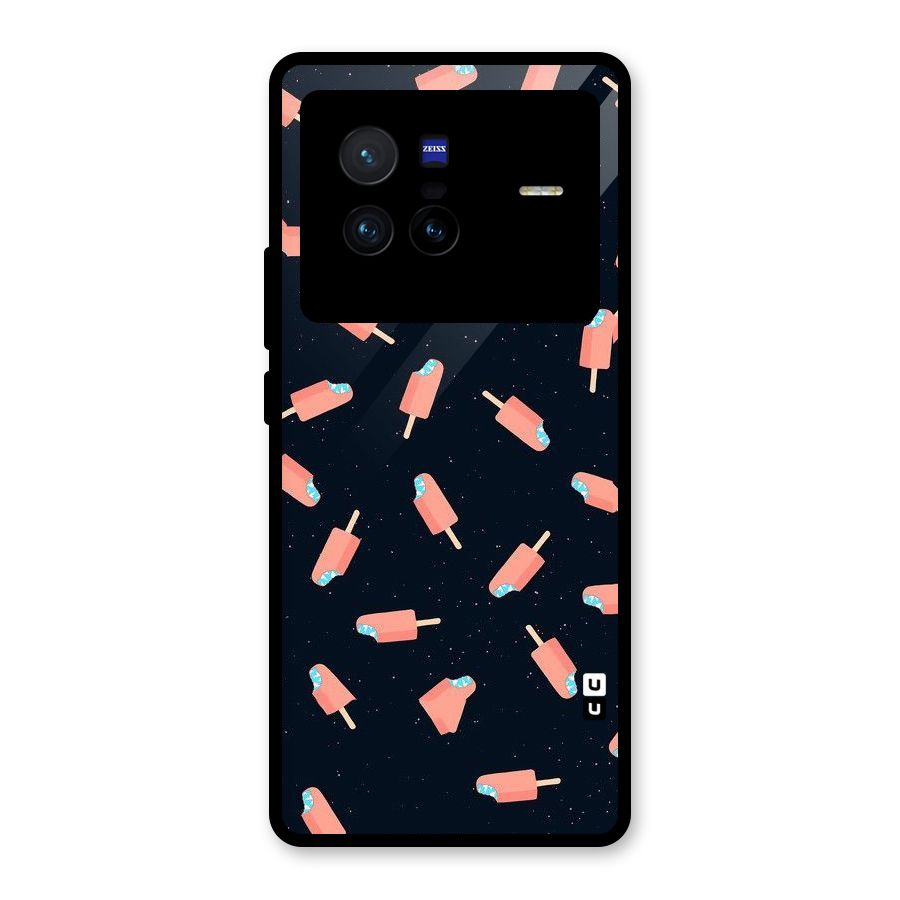 Icy Pattern Glass Back Case for Vivo X80