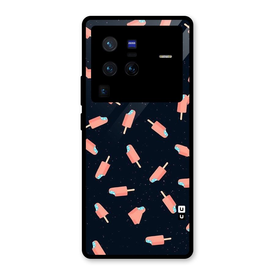 Icy Pattern Glass Back Case for Vivo X80 Pro