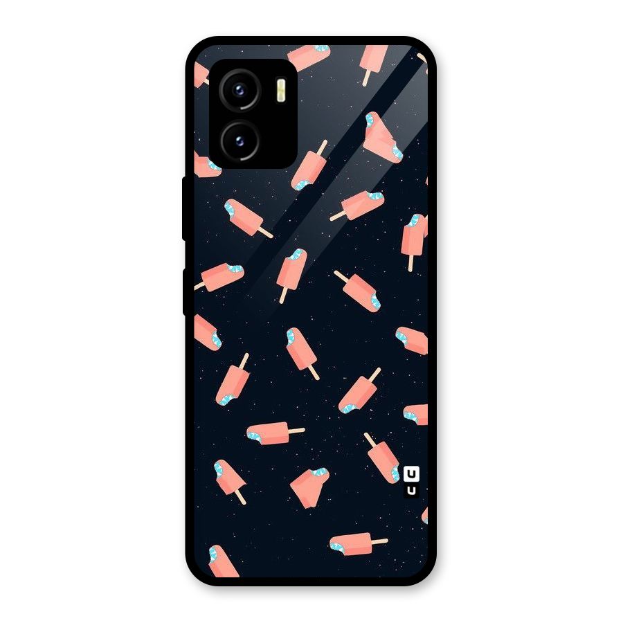 Icy Pattern Glass Back Case for Vivo Y15s