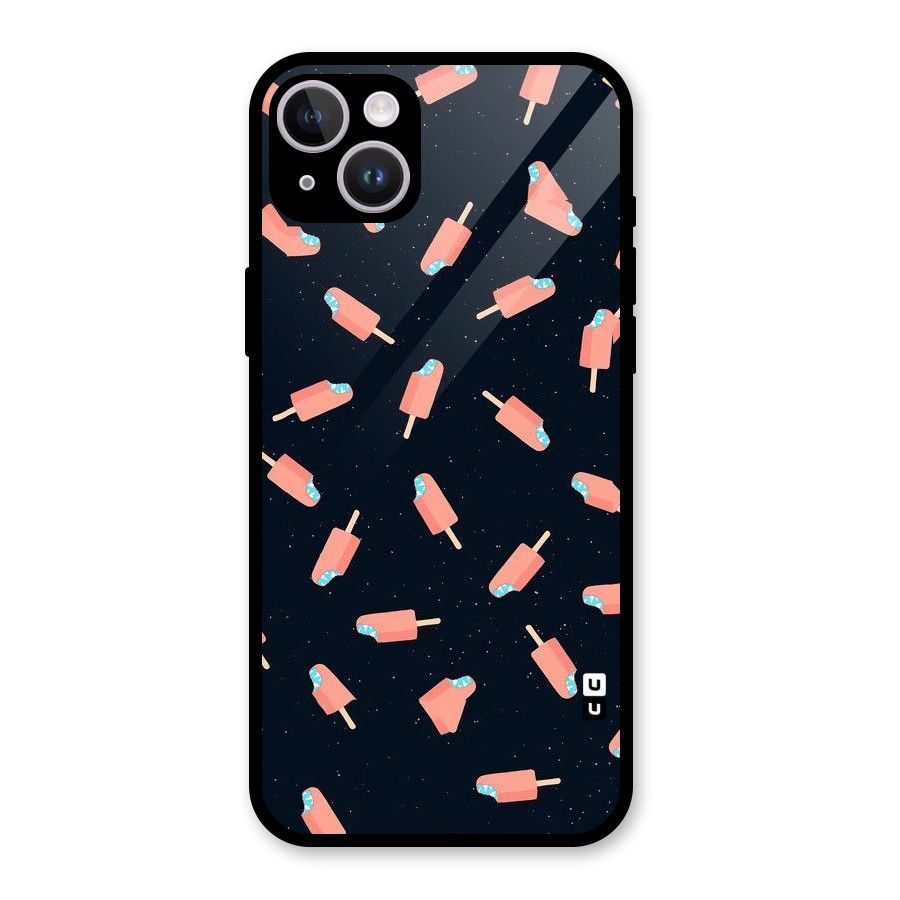 Icy Pattern Glass Back Case for iPhone 14 Plus