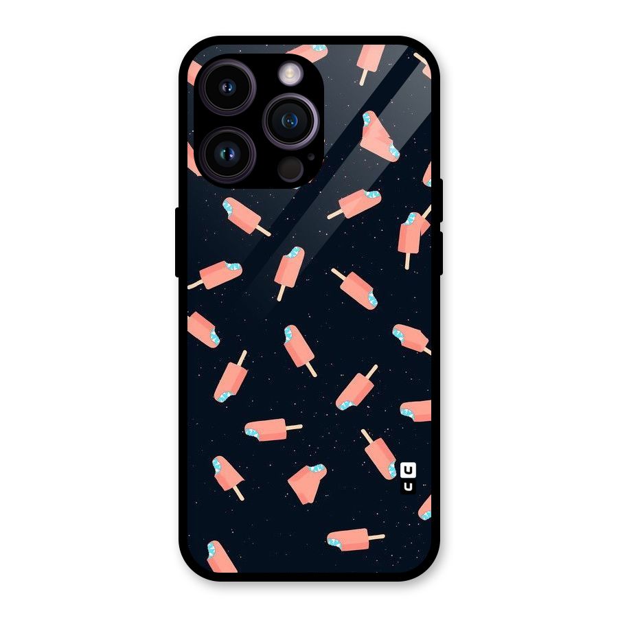 Icy Pattern Glass Back Case for iPhone 14 Pro Max