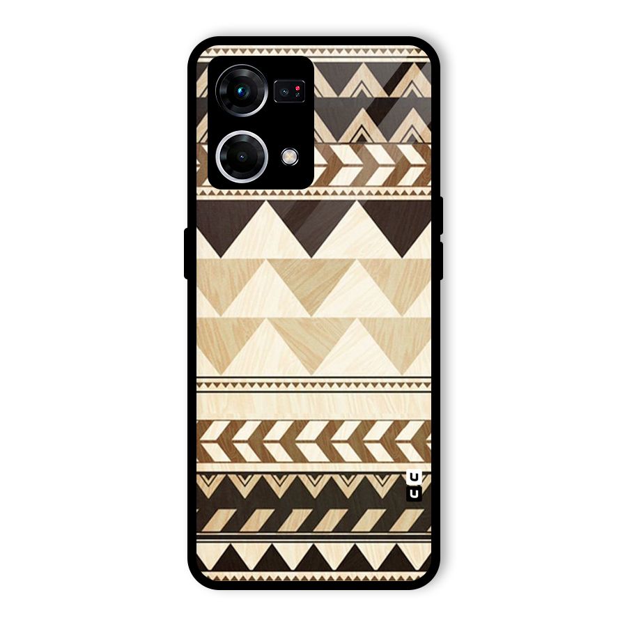 Indie Pattern Work Glass Back Case for Oppo F21s Pro 4G