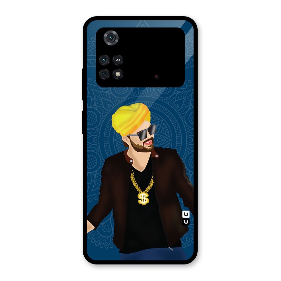 Indie Pop Illustration Glass Back Case for Poco M4 Pro 4G