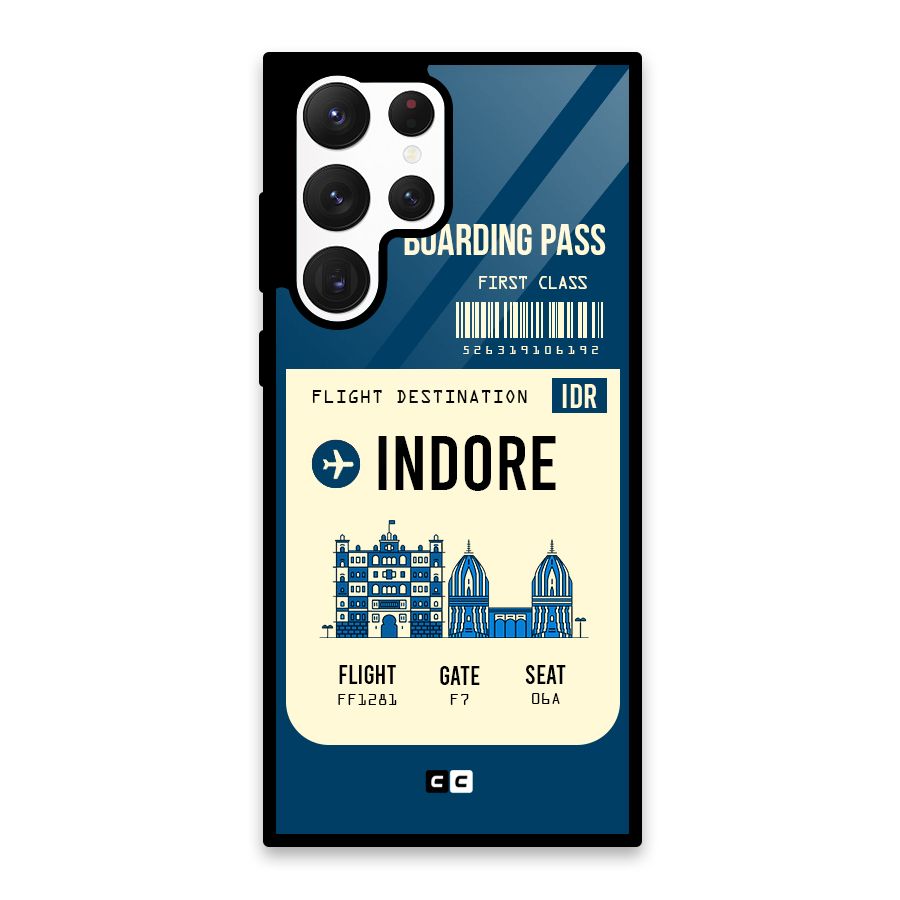 Indore Boarding Pass Glass Back Case for Galaxy S22 Ultra 5G