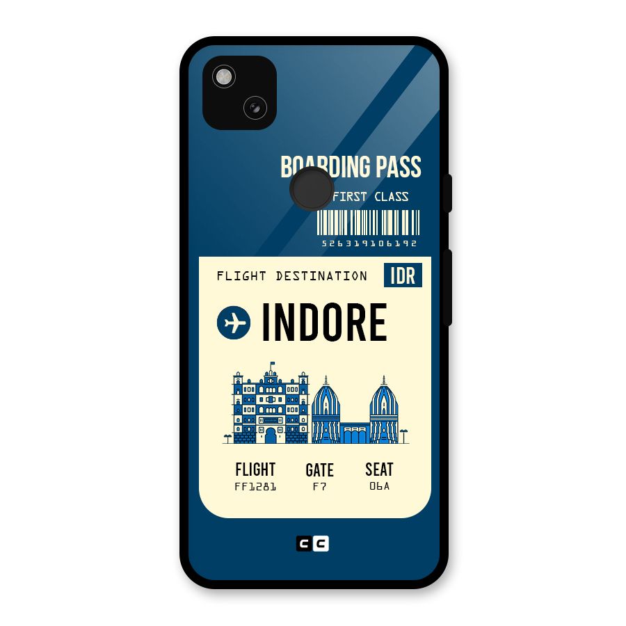 Indore Boarding Pass Glass Back Case for Google Pixel 4a