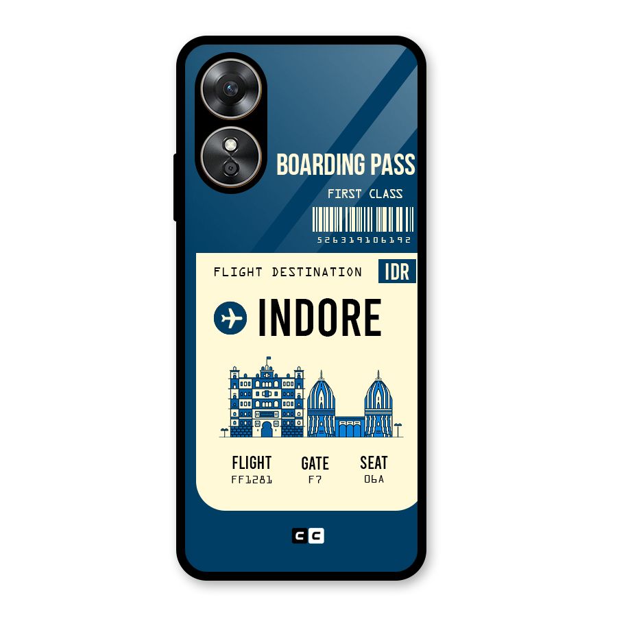 Indore Boarding Pass Glass Back Case for Oppo A17