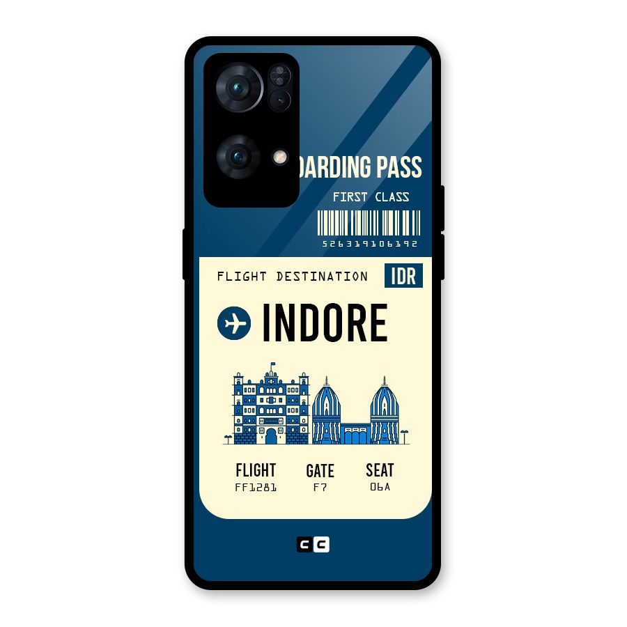 Indore Boarding Pass Glass Back Case for Oppo Reno7 Pro 5G