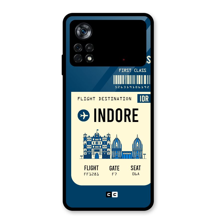 Indore Boarding Pass Glass Back Case for Poco X4 Pro 5G