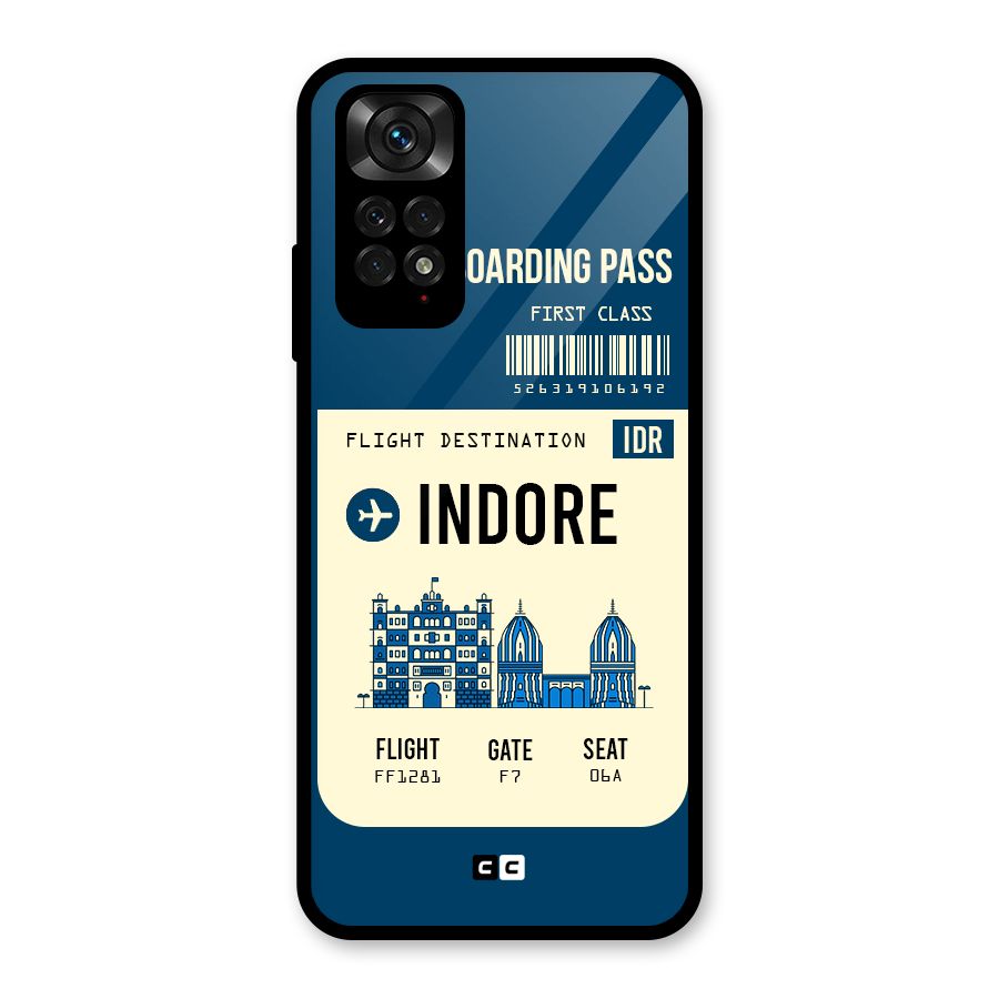Indore Boarding Pass Glass Back Case for Redmi Note 11
