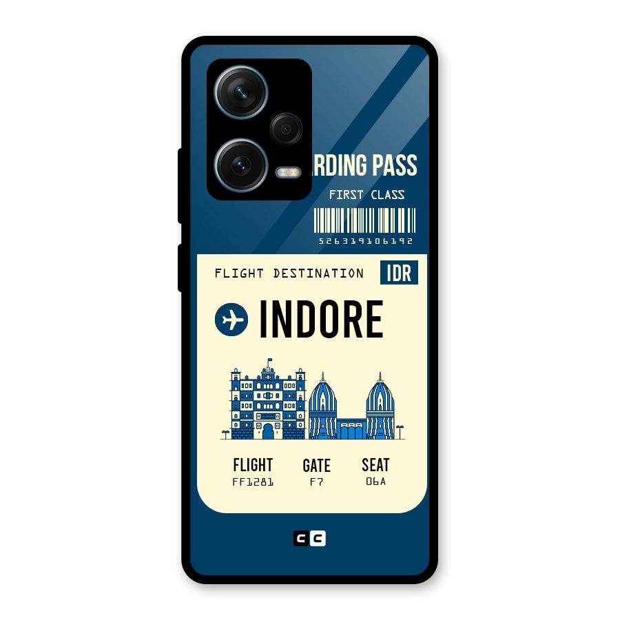 Indore Boarding Pass Glass Back Case for Redmi Note 12 Pro Plus 5G
