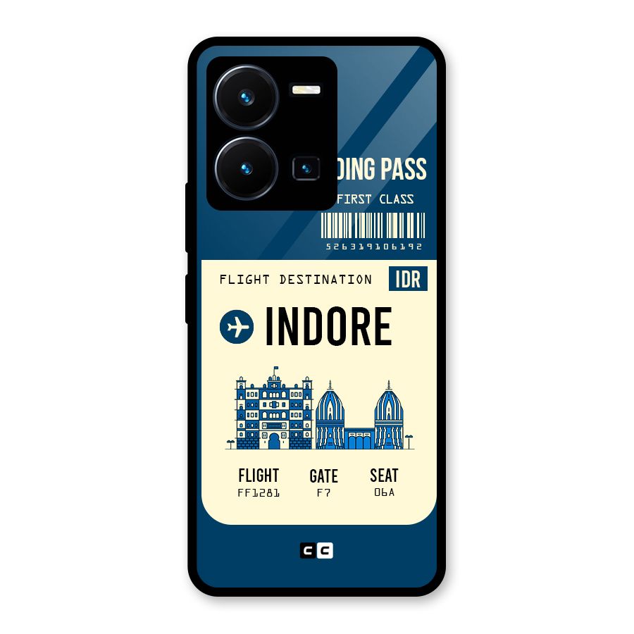 Indore Boarding Pass Glass Back Case for Vivo Y35