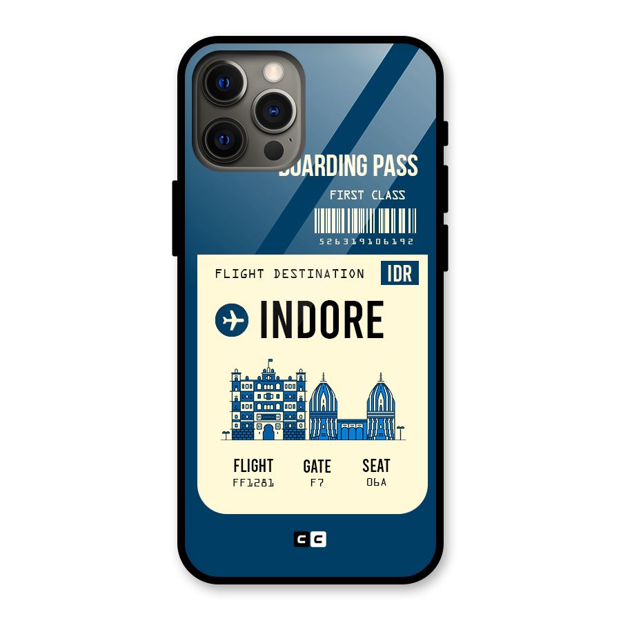 Indore Boarding Pass Glass Back Case for iPhone 12 Pro Max