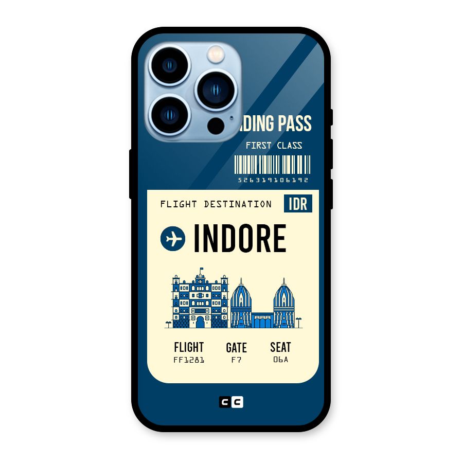 Indore Boarding Pass Glass Back Case for iPhone 13 Pro