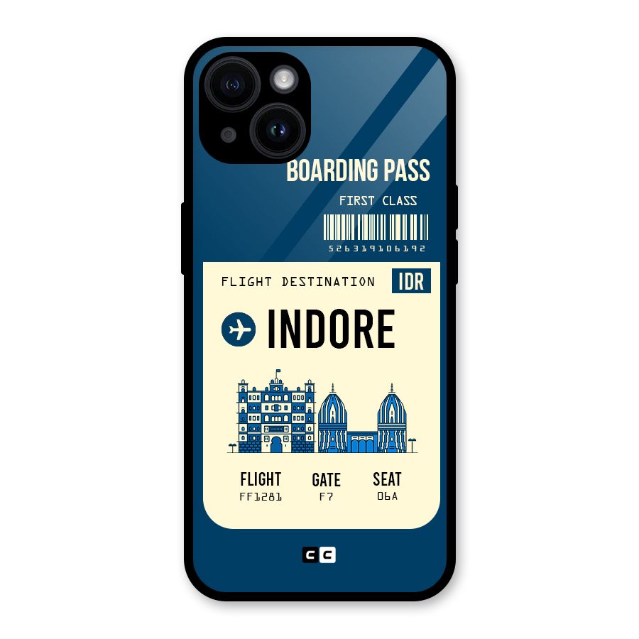 Indore Boarding Pass Glass Back Case for iPhone 14