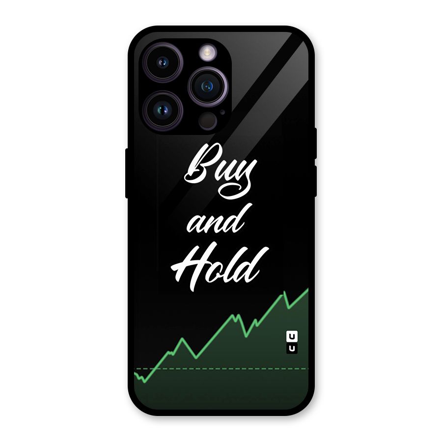 Investors Quote Buy and Hold Glass Back Case for iPhone 14 Pro Max