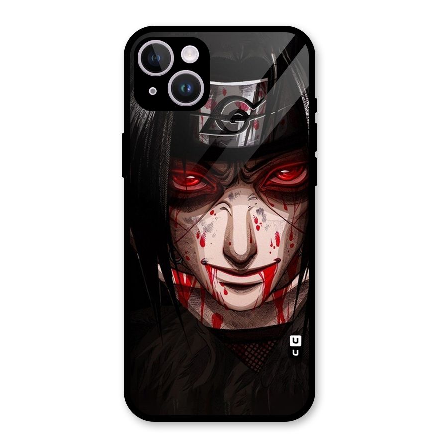 Itachi Uchiha Red Eyes Glass Back Case for iPhone 14 Plus