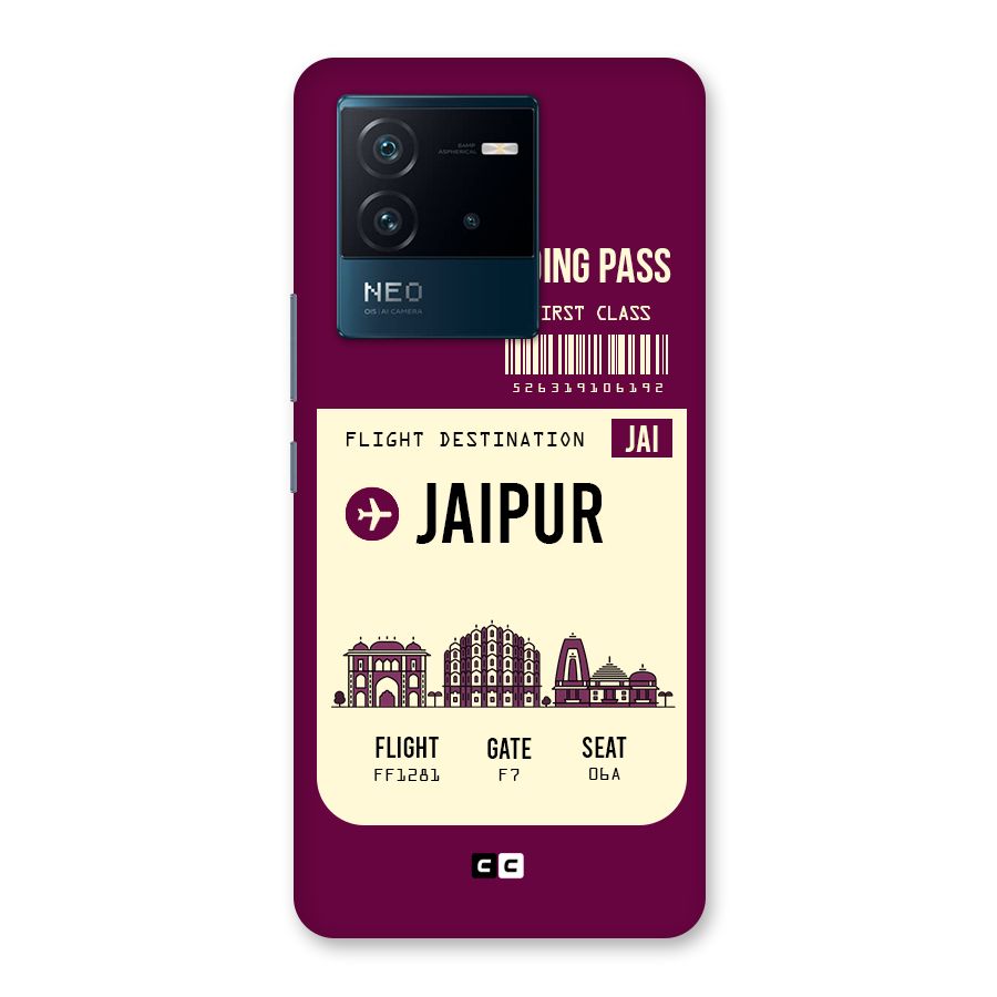 Jaipur Boarding Pass Back Case for Vivo iQOO Neo 6 5G